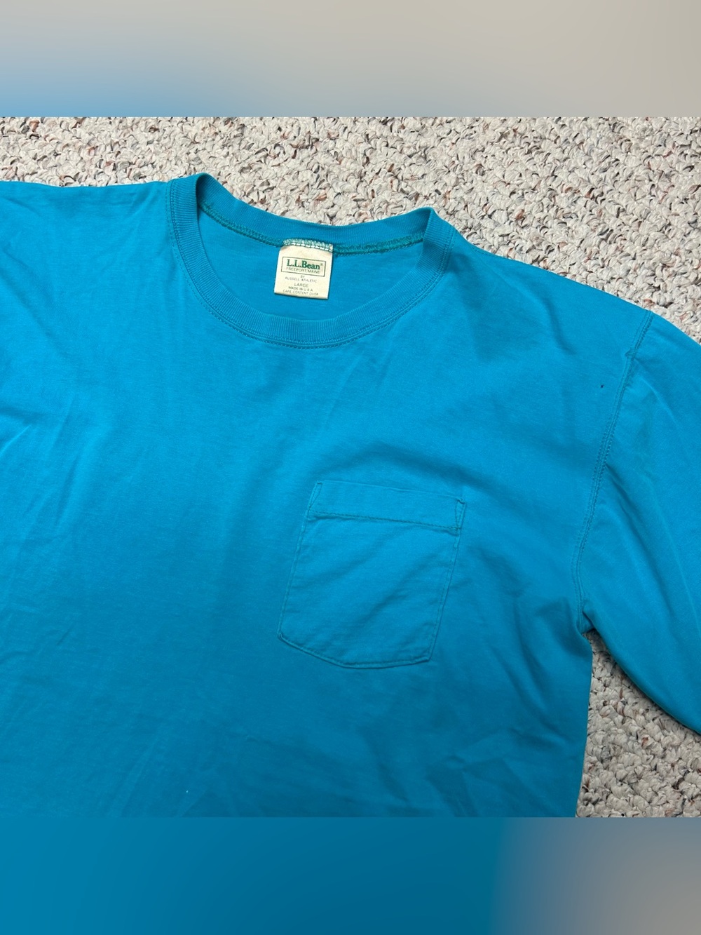 Vintage LL Bean x Russell Athletic Pocket T-Shirt Made In USA 100% Cotton Large